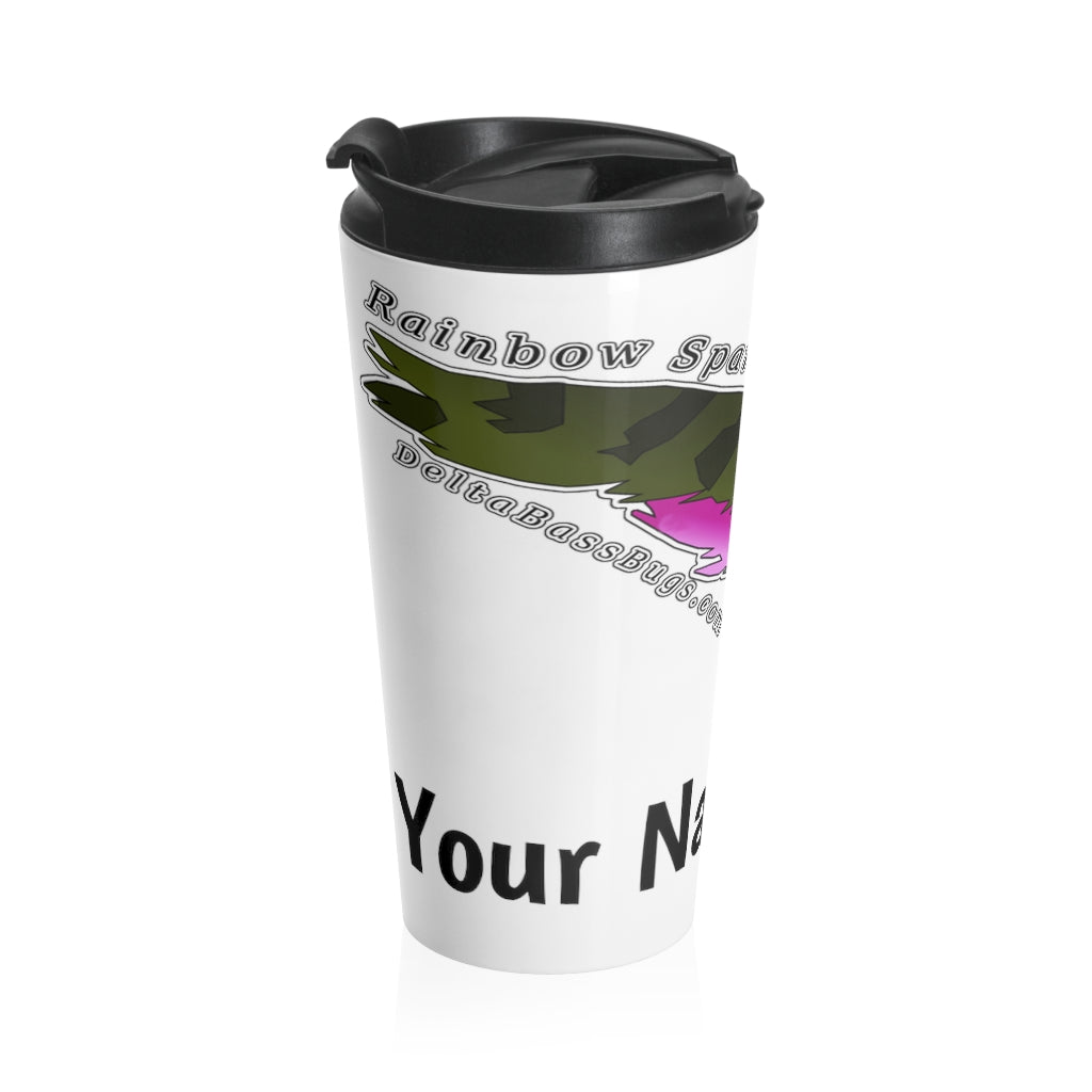 Personalized Rainbow Sparkle Bunny Stainless Steel Travel Mug