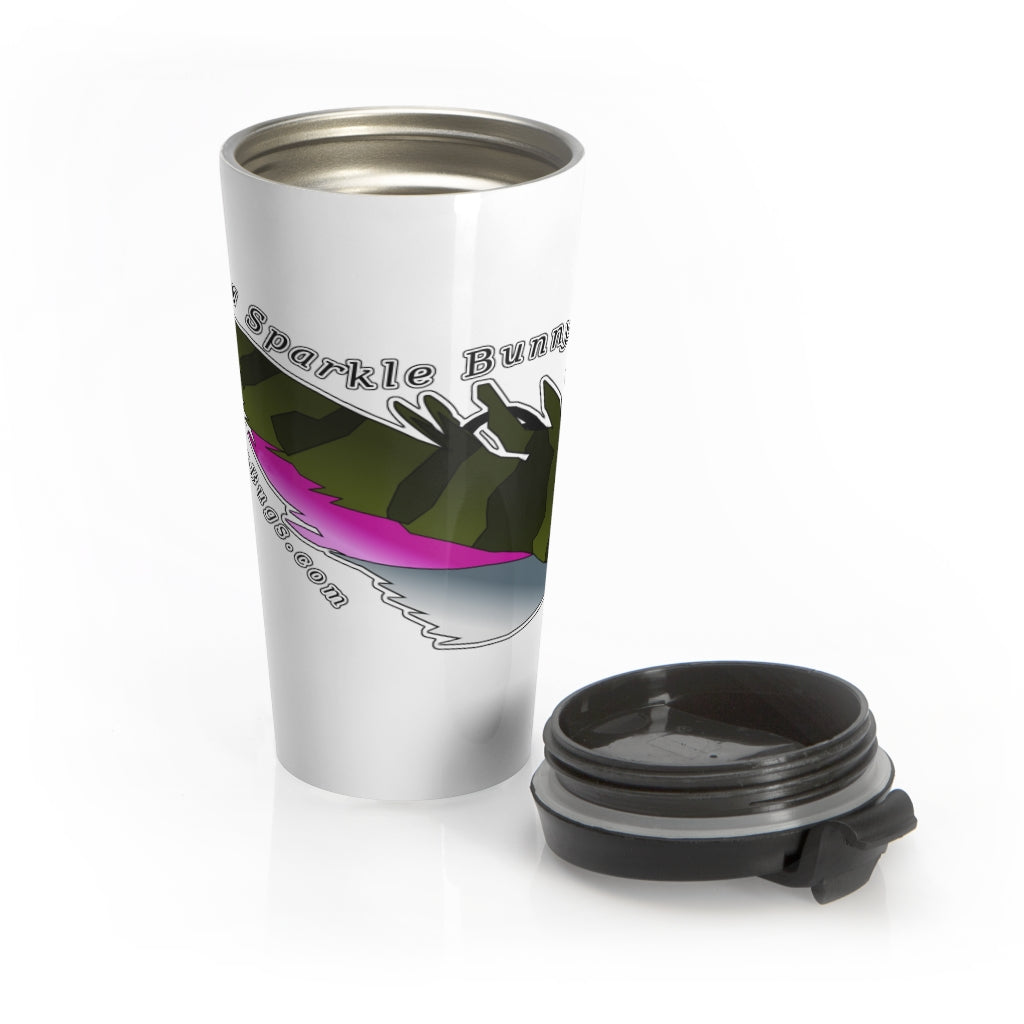 Rainbow Sparle Bunny Stainless Steel Travel Mug
