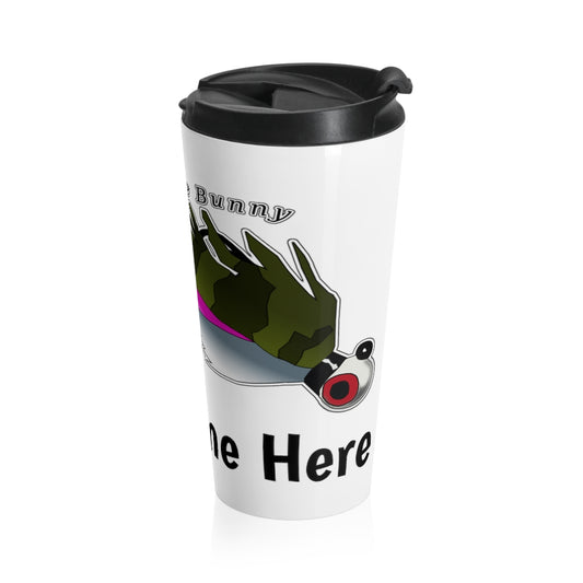 Personalized Rainbow Sparkle Bunny Stainless Steel Travel Mug