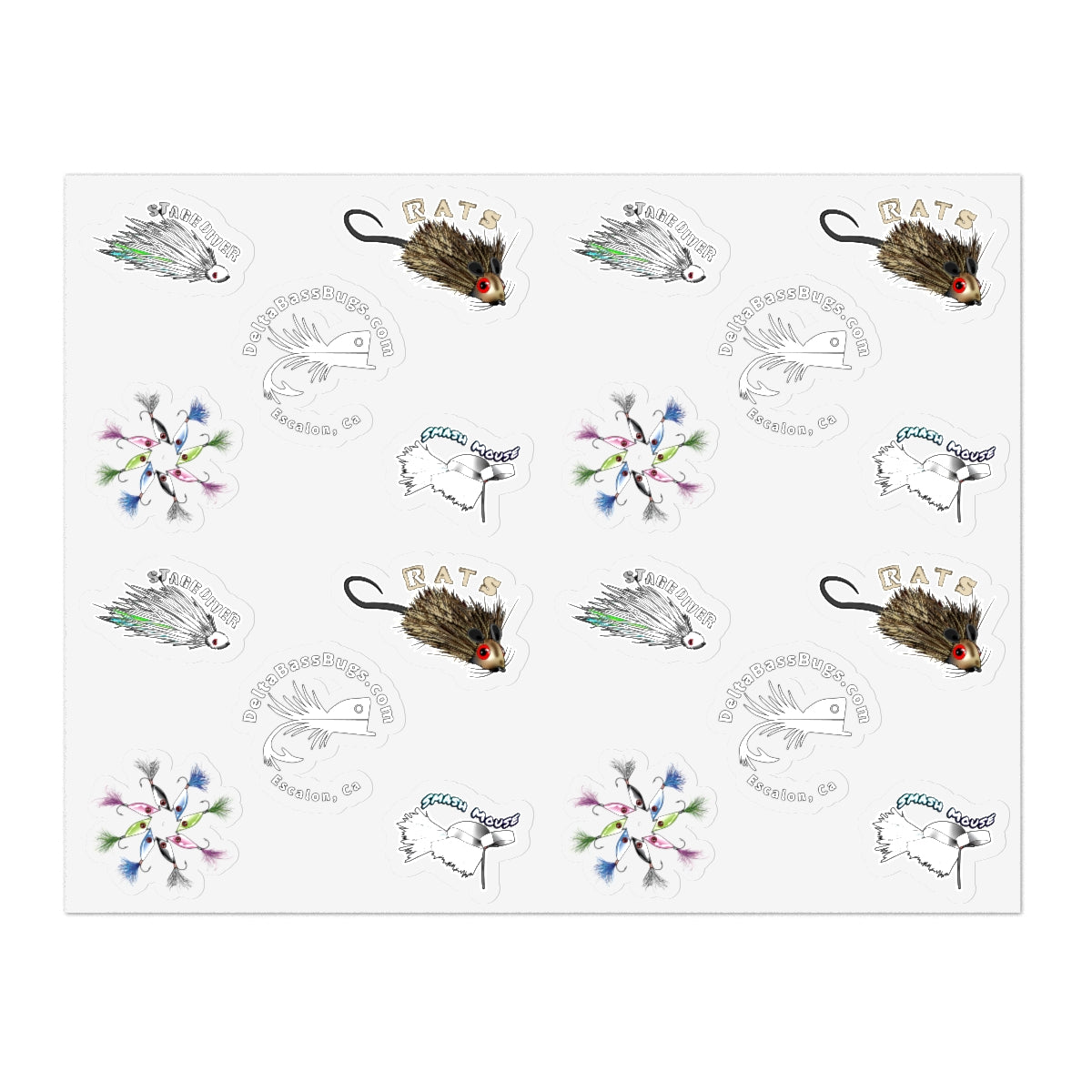 Delta Bass Bugs Hot Fly Sticker Sheets