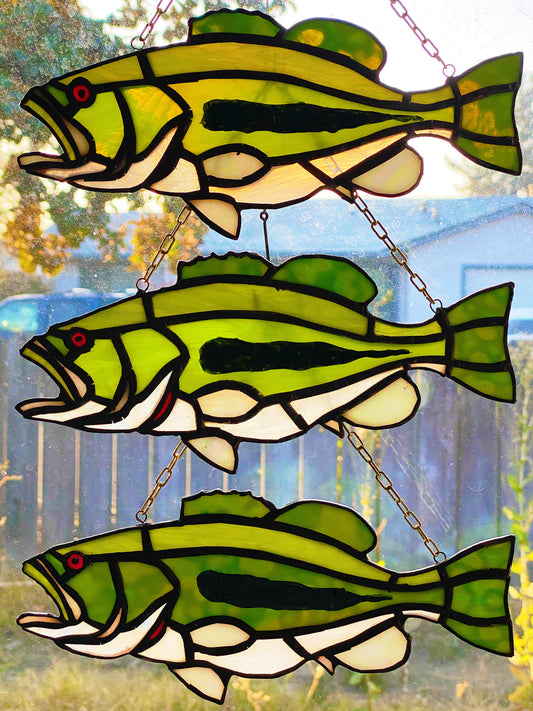 10in Largemouth Bass Stained Glass